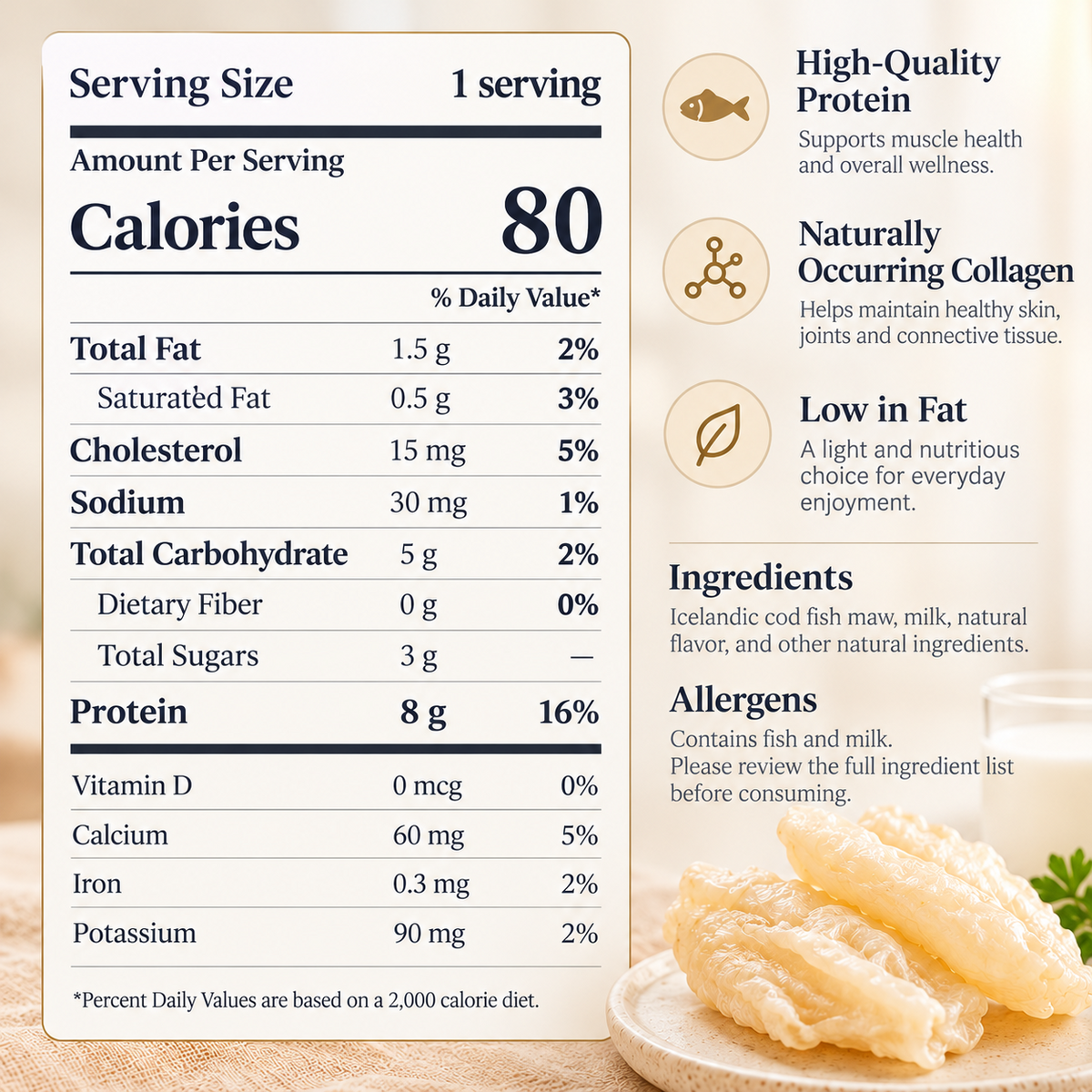 🥛 Icelandic Cod Fish Maw Creamy Milk Dessert 🐟- June