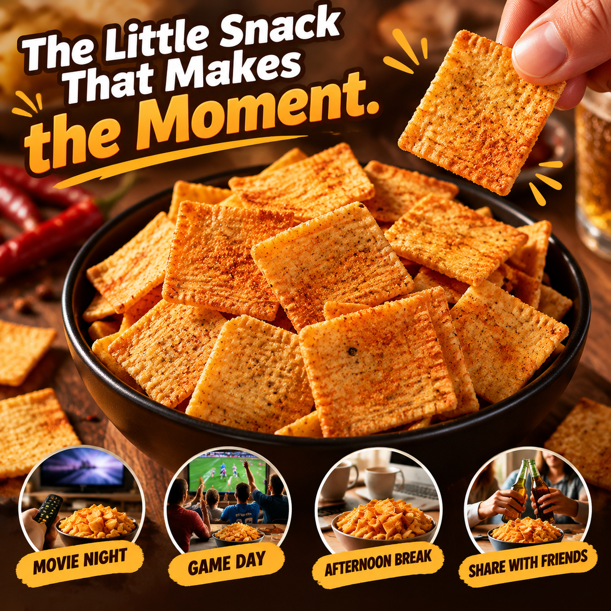 Spicy Crispy Rice Crackers – Thin, Crunchy & Full of Bold Spicy Flavor-ZP1