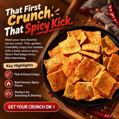 Spicy Crispy Rice Crackers – Thin, Crunchy & Full of Bold Spicy Flavor-ZP1