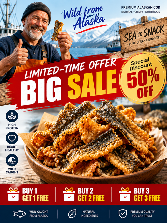 Premium Crispy Spicy Cod Skin Snack | Crunchy Seafood Chips-June