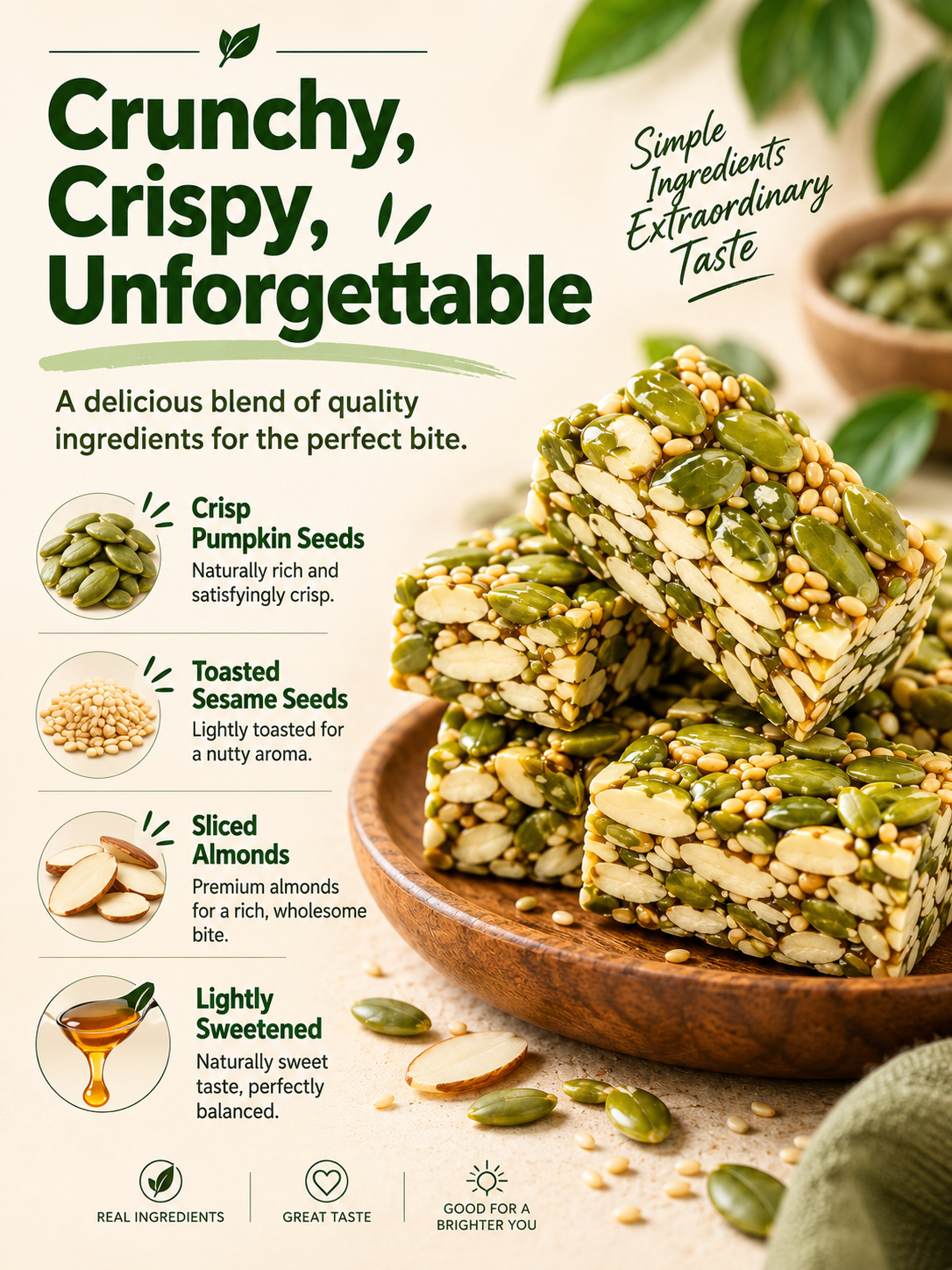 😋 Pumpkin Seed Brittle | Natural Goodness 🌿 Simple Ingredients, Amazing Taste ✨-June