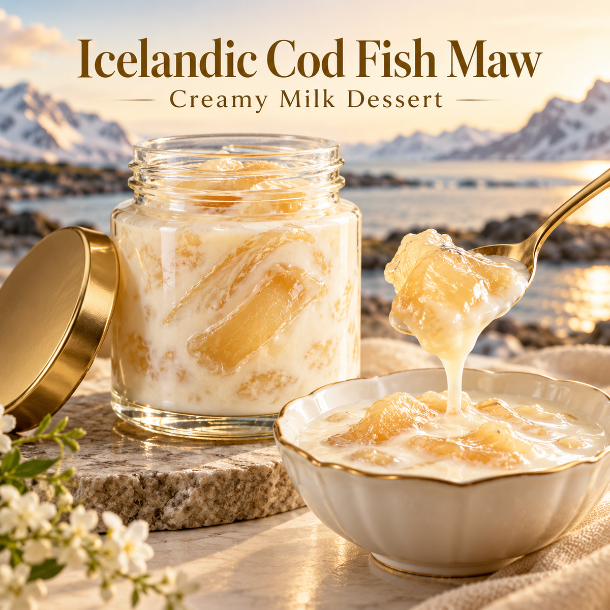 🥛 Icelandic Cod Fish Maw Creamy Milk Dessert 🐟- June