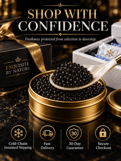 ✨ Black Gold Premium Sturgeon Caviar — Plump Pearls, Pure Ocean Luxury- June