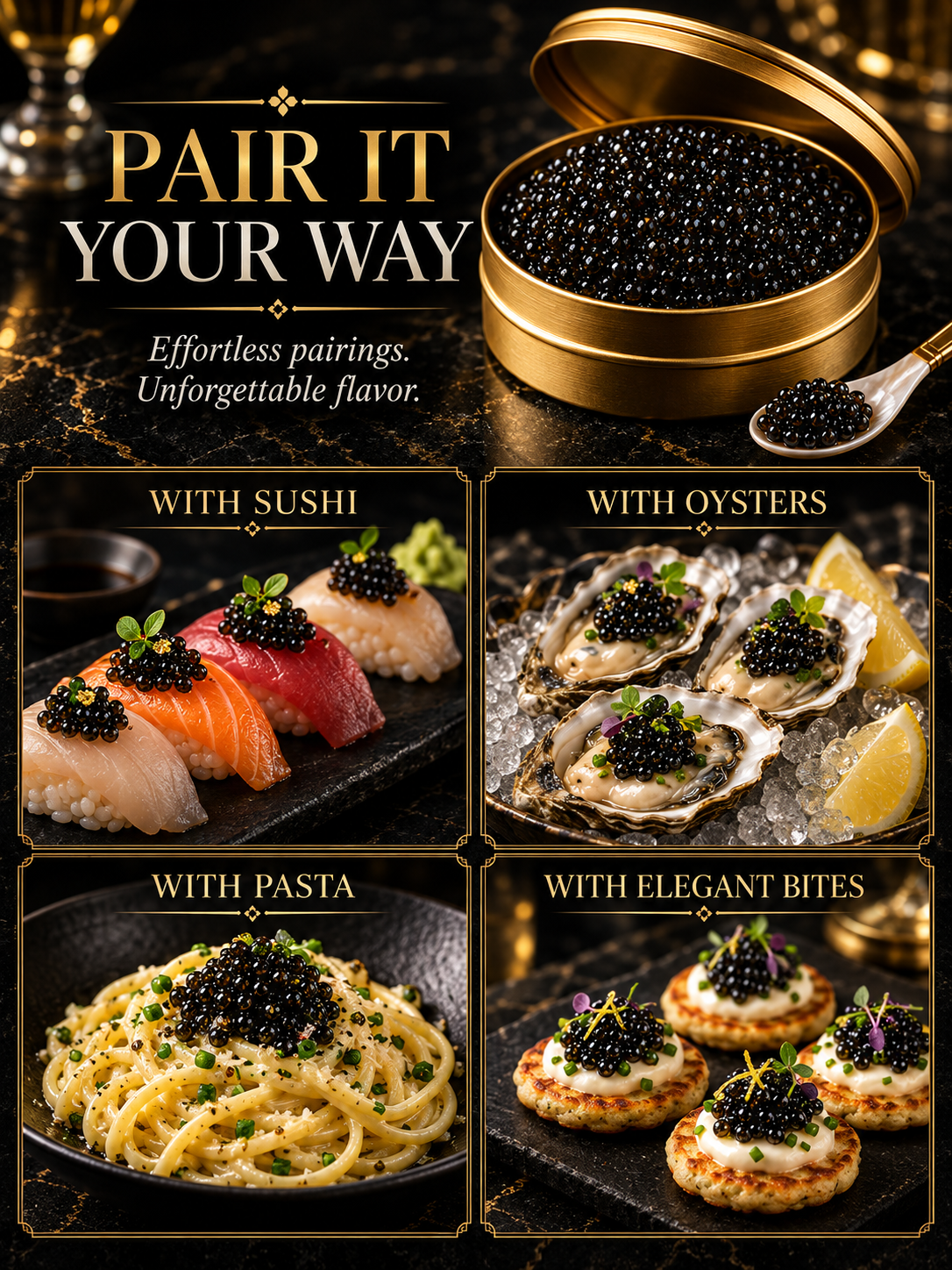 ✨ Black Gold Premium Sturgeon Caviar — Plump Pearls, Pure Ocean Luxury- June