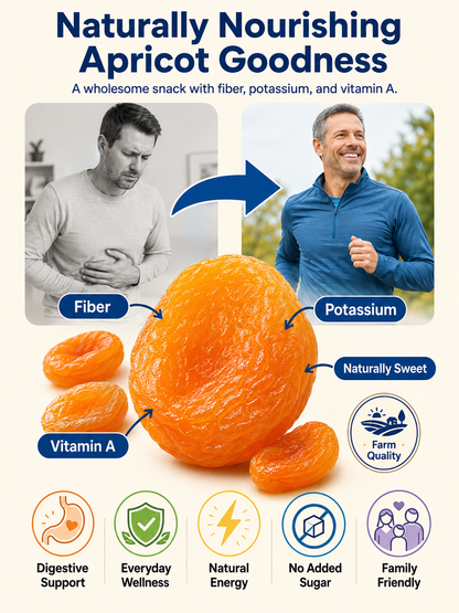 🍑 100% California Sun-Ripened Apricots – Premium Dried Fruit Snack, Naturally Sweet & Delicious ✨-June