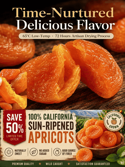 🍑 100% California Sun-Ripened Apricots – Premium Dried Fruit Snack, Naturally Sweet & Delicious ✨-LUN