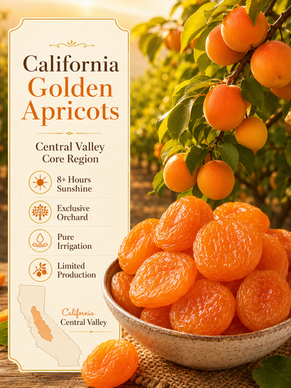 🍑 100% California Sun-Ripened Apricots – Premium Dried Fruit Snack, Naturally Sweet & Delicious ✨-LUN