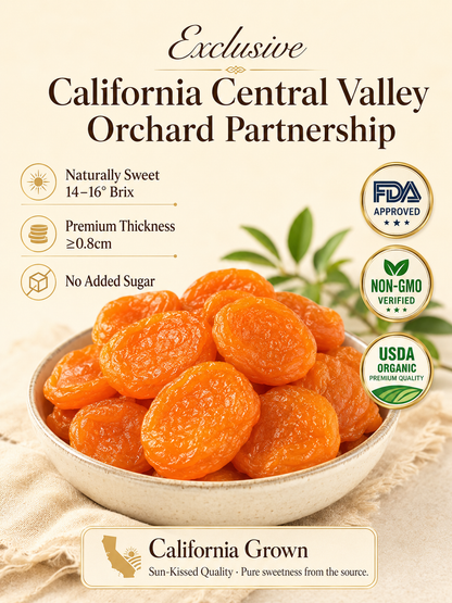 🍑 100% California Sun-Ripened Apricots – Premium Dried Fruit Snack, Naturally Sweet & Delicious ✨-LUN