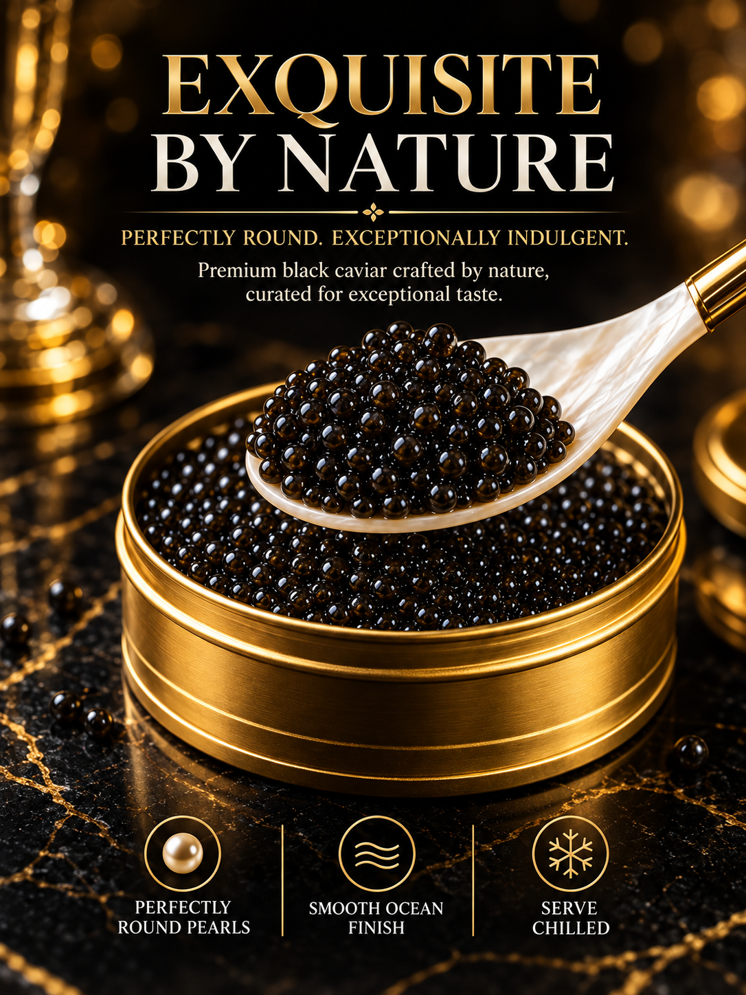 ✨ Black Gold Premium Sturgeon Caviar — Plump Pearls, Pure Ocean Luxury- June