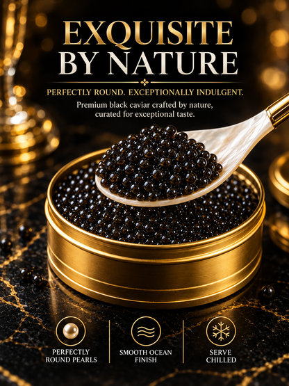 ✨ Black Gold Premium Sturgeon Caviar — Plump Pearls, Pure Ocean Luxury- June