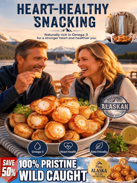 🐚 Wild Alaskan Scallops – Naturally Sweet, Tender & Packed with Flavor ✨