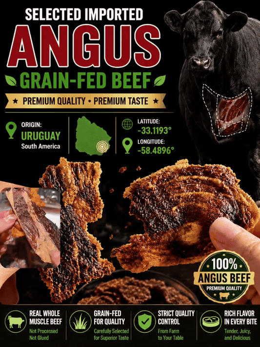 🐄 Pasture-Raised Beef Brisket Chunks – Premium Protein Snack-June